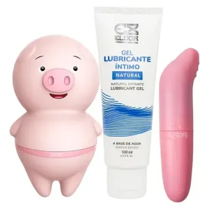 Vibrador Consolador Cerdito Bala Punto G Lubricante 100ml