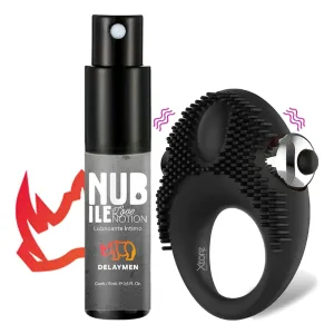Anillo Vibrador Pene Clitoris + Lubricante Retardante Spray