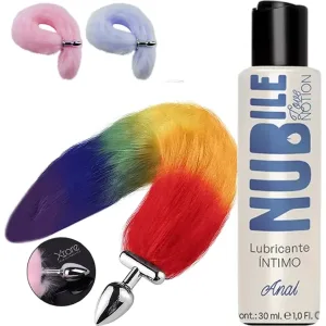 Plug Dilatador Anal Cola Zorro + Lubricante Anal 30ml Nubile