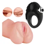Masturbador Masculino Vagina Realista + Anillo Vibrador Pene