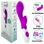 Vibrador Consolador Doble Estimulacion Conejo 30 Velocidades
