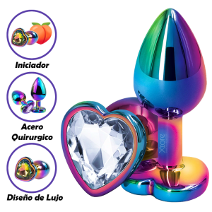 Plug Anal De Lujo CorazÃ³n Tornasol Iniciador Acostumbrador Anal