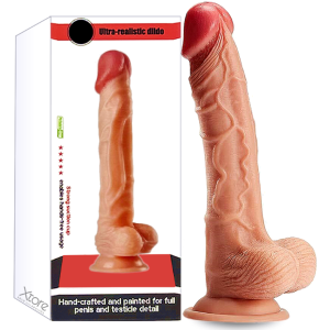 Dildo Pene Realista Consolador con Chupa 24cm Silicona Medica