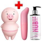 Vibrador Consolador Cerdito Bala Punto G Lubricante 100ml