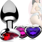 Plug Anal Dilatador Acostumbrador Anal Acero Corazón Talla L