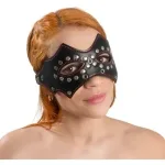 Antifaz Mascara De Ojos En Cuero Encaje Negro