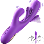 Dildo Vibrador Punto G Y Clitoris con Lengua Consolador Recargable