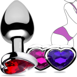 Plug Anal Dilatador Acostumbrador Anal Acero Corazón Talla S